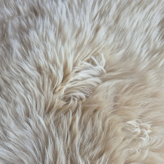 softest sheepskin in a subtle oyster colour 90cm