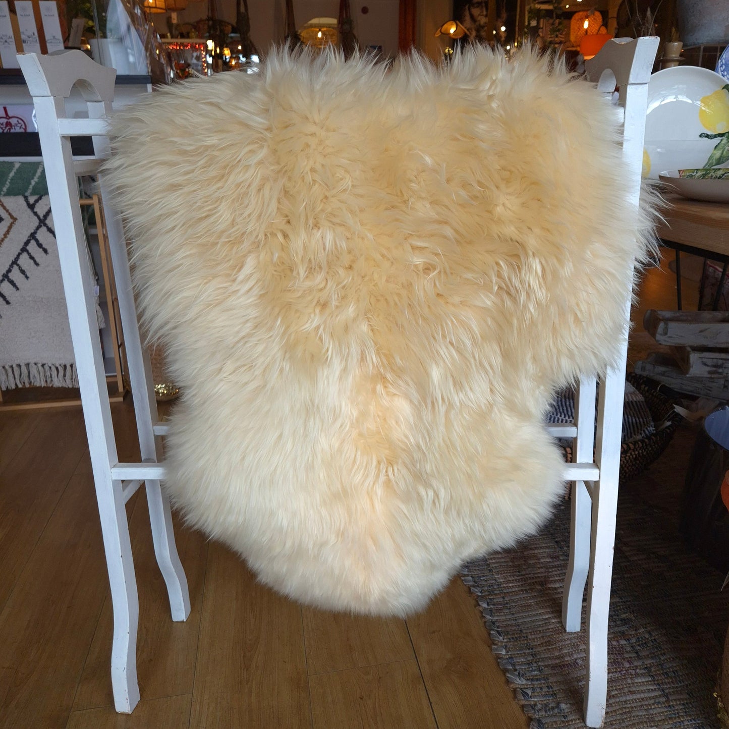 luxurious champagne coloured sheepskin