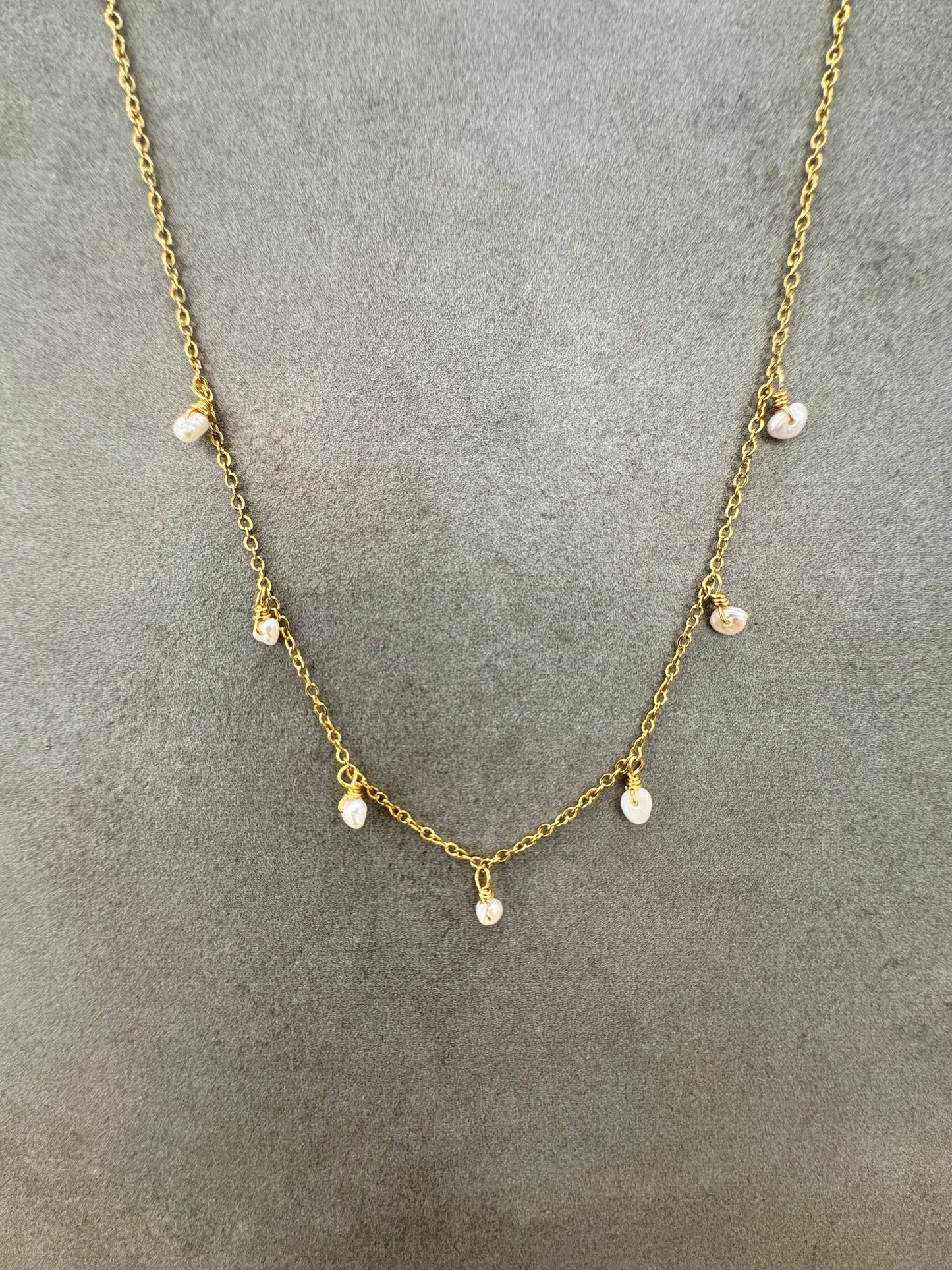 Minimal Bohem Necklace w Pearls