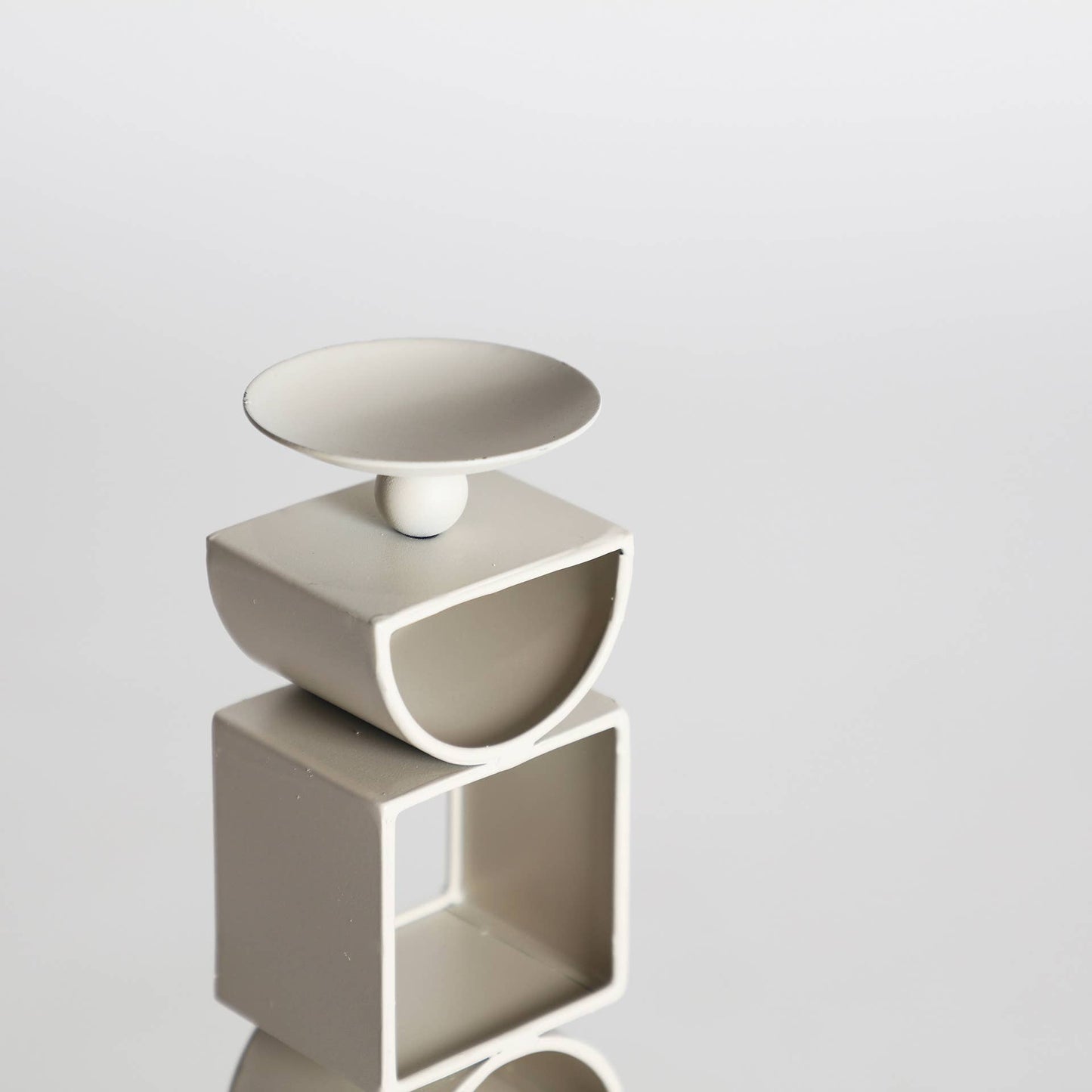 Iron candle holder off-white large - Greyle