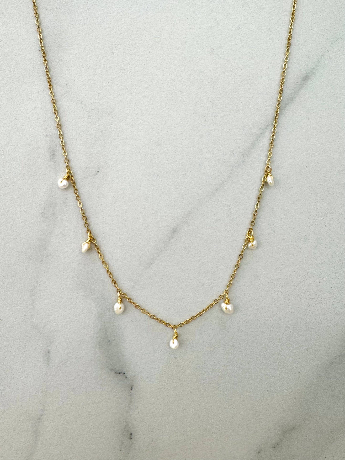 Minimal Bohem Necklace w Pearls