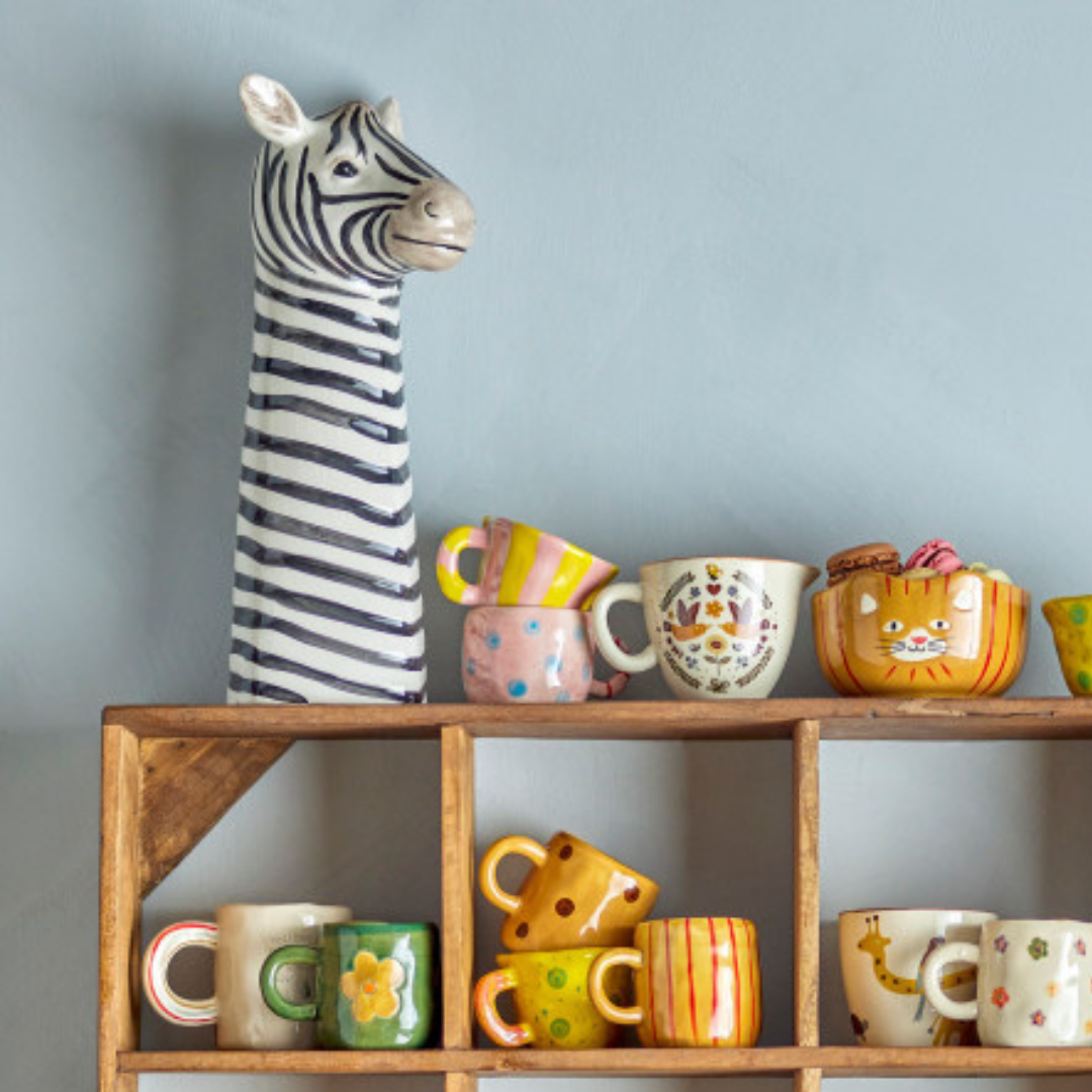 Feodor Deco Vase, Black, Zebra