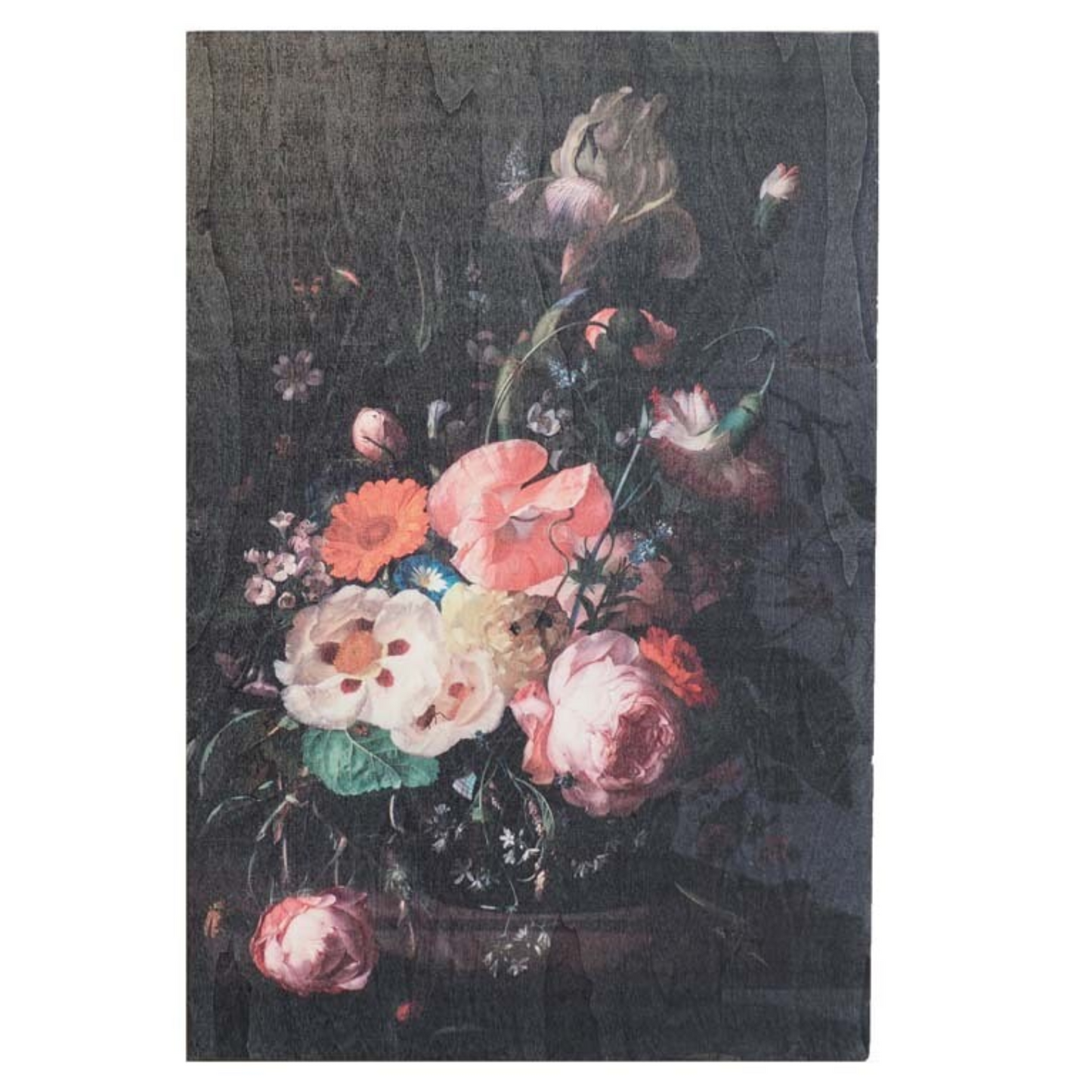 Wall art in wood with flowers Iris