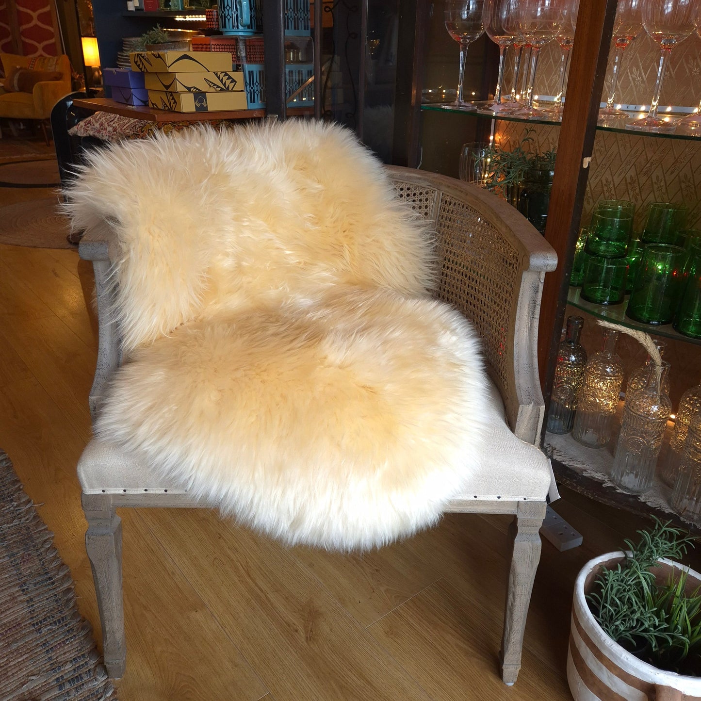 sheepskin in champagne colour