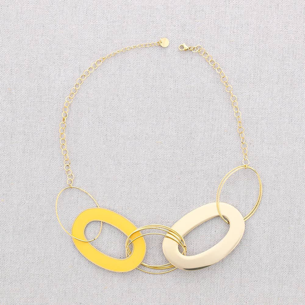 yellow and gold link necklace