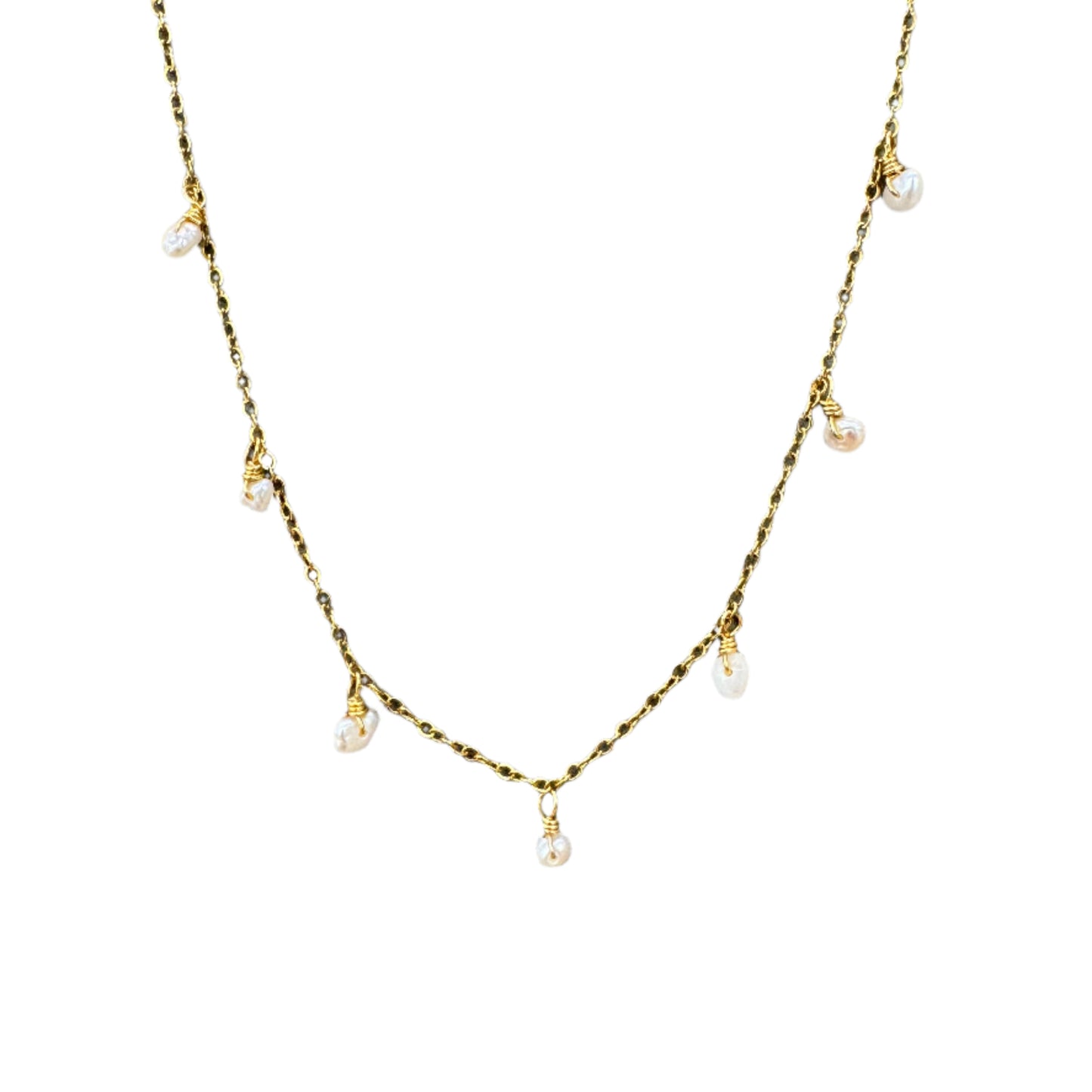 necklace with hanging pearls