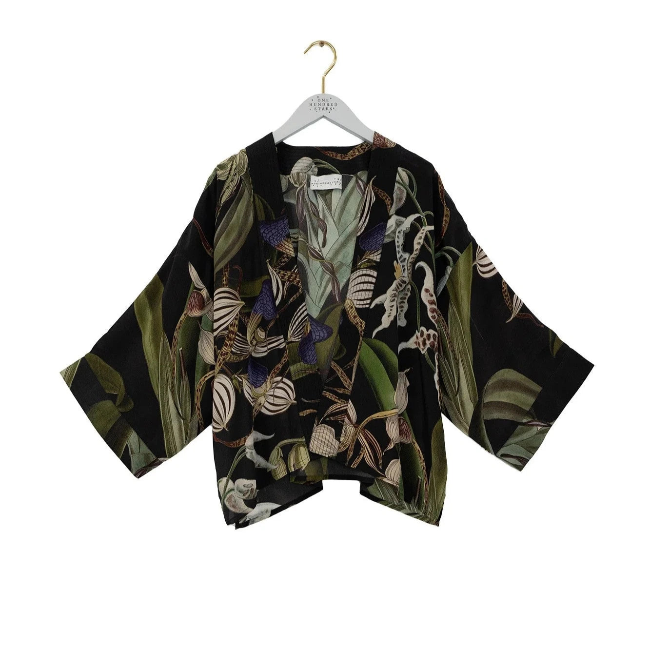 Orchid Black Crepe Kimono
