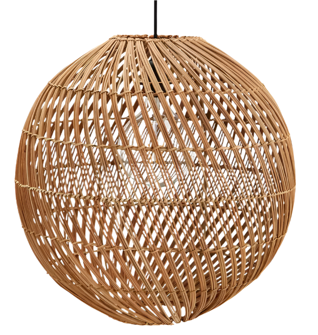 Woven rattan pendant light