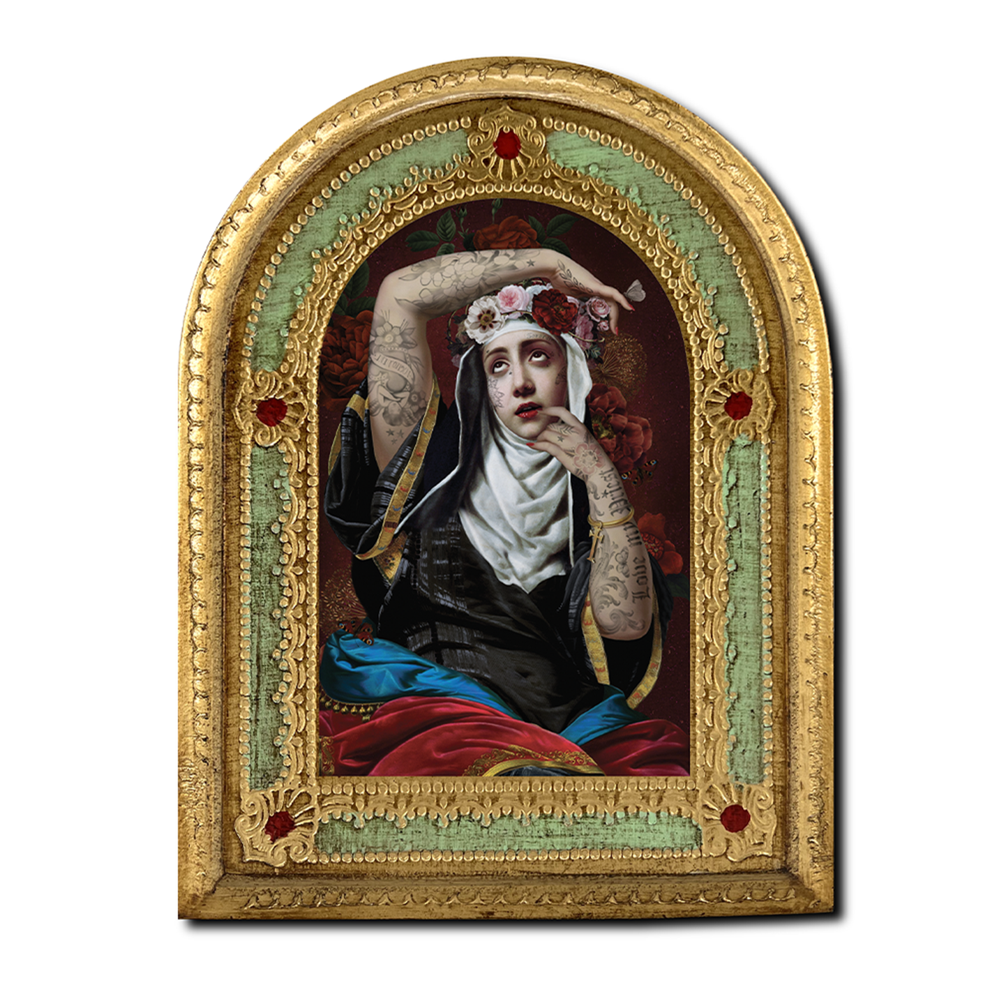 SAINT RITA- illustrated wooden tablet