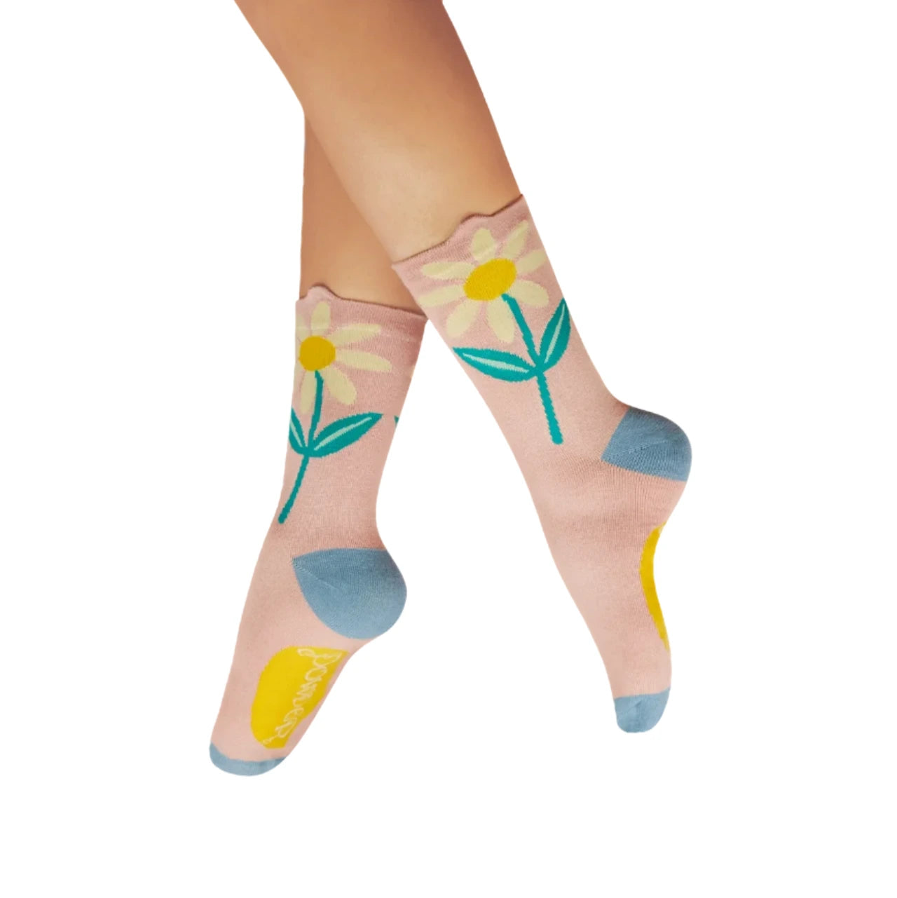 Flower Top Ankle Socks - Daisy Petal - Powder UK