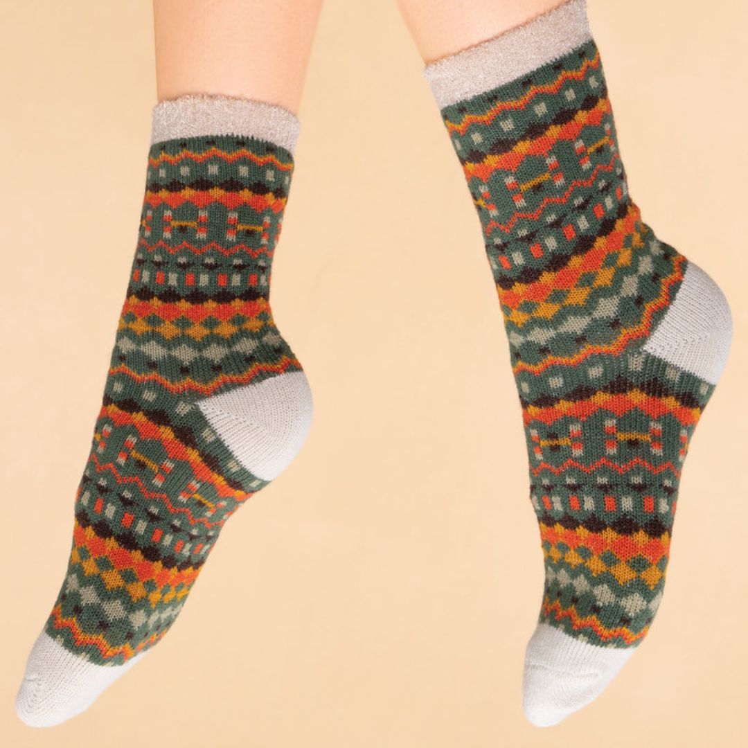 Cosy Socks - Multi Stripe Sage