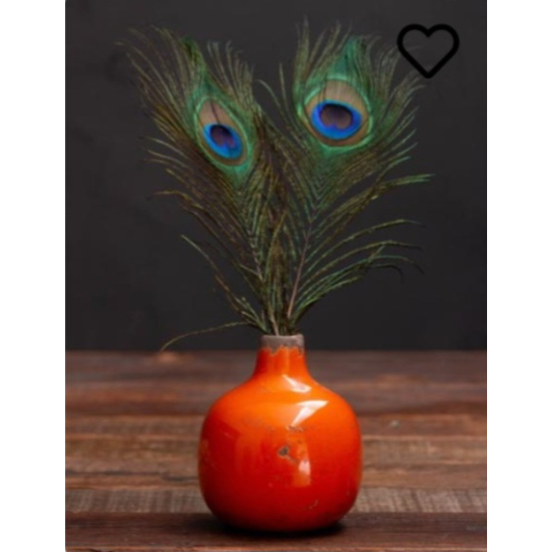 Small Ceramic Bud Vase - Orange