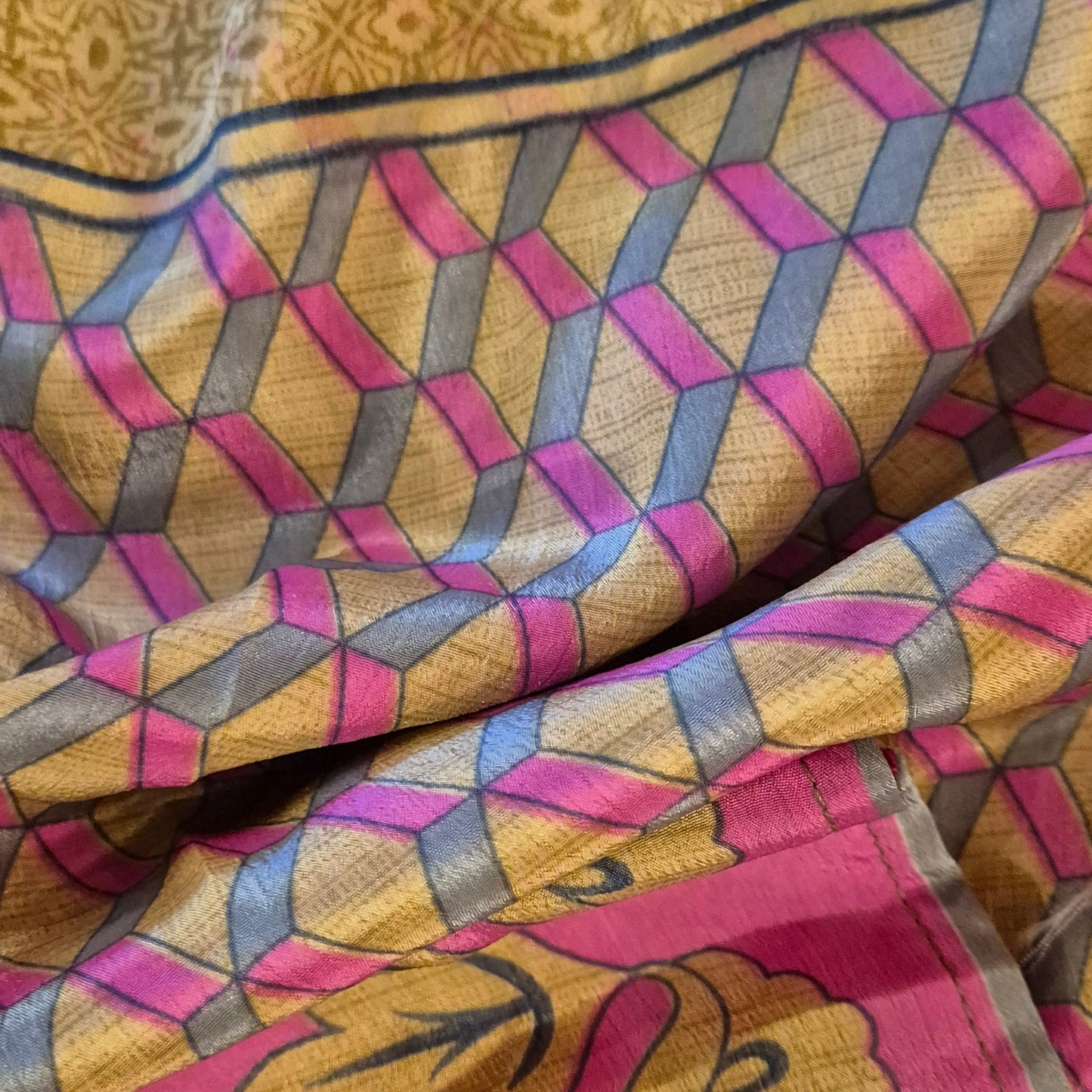 Reversible, long, silk kimono. Each one completely unique and made from sustainable vintage silk saris