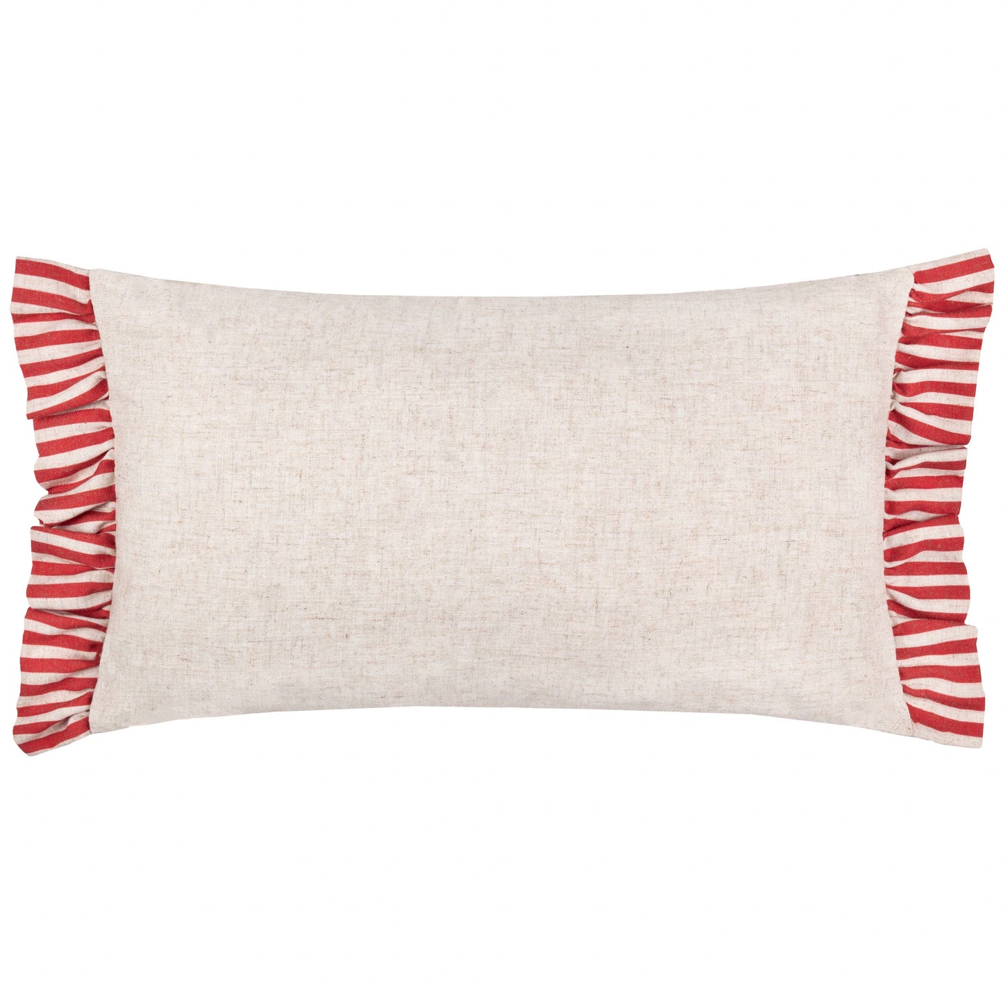 Okara Leopards Printed Ruffle Cushion Linen/Red