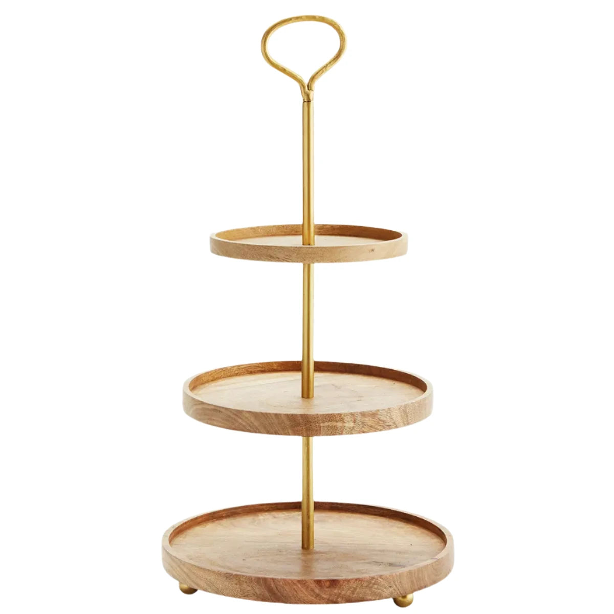 cake stand with wooden plates