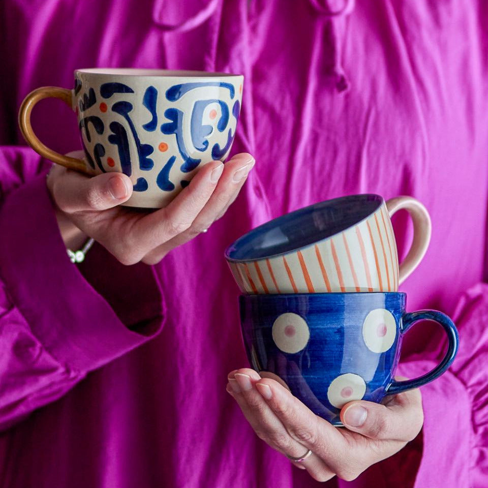 beautifully designed cups with wide top