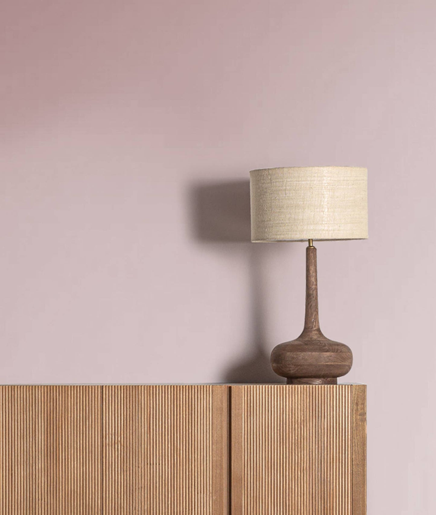 Mango wood table lamp, brown 40x40x73cm