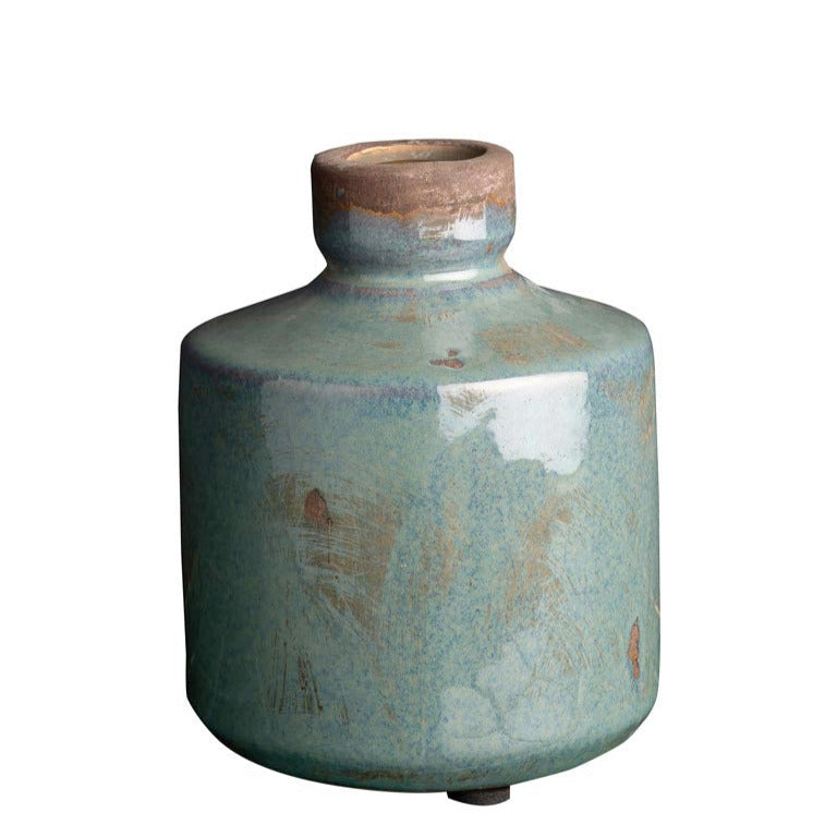grey blue ceramic vase