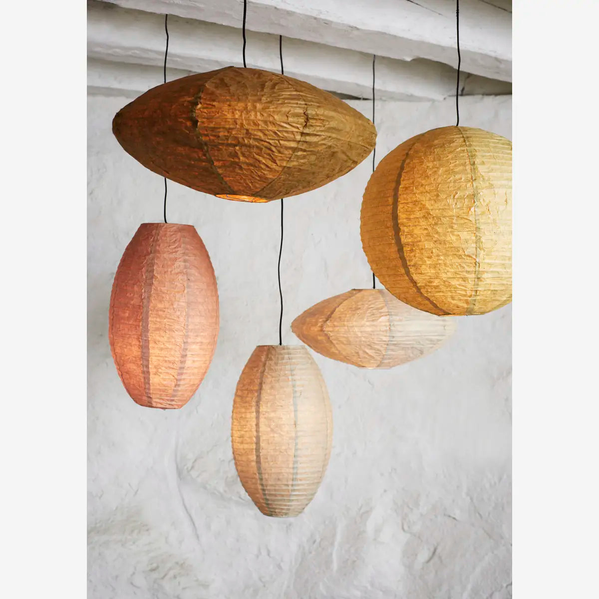 Handmade paper lamp shade Papaya