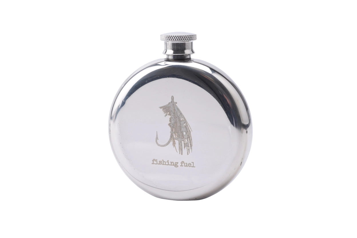 hip flask fishing theme