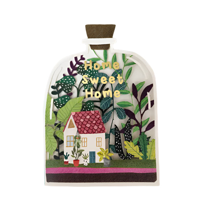 Home sweet home in a bottle cut out greeting card