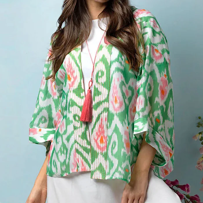 One Hundred Stars Kimono Ikat Green