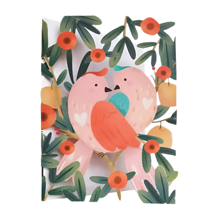 Love birds laser cut out card