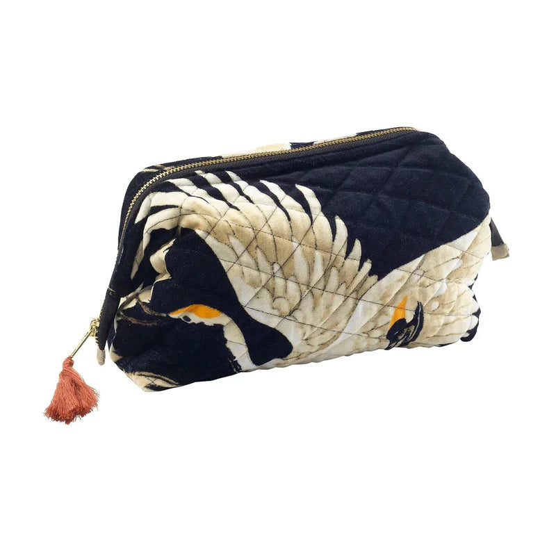 One Hundred Stars Stork Burgundy Velvet Pouch