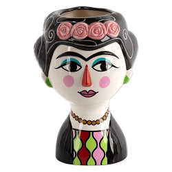 A mexican inspired vase depicting Marisol.