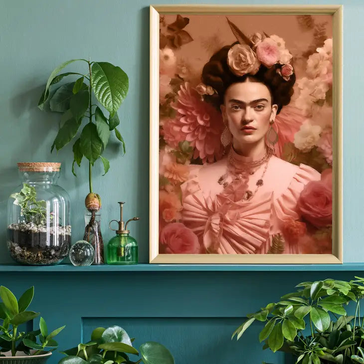 Frida Kahlo Peach Fuzz Portrait - Unframed Print