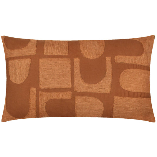 Hallam Embroidered Cotton Cushion Copper