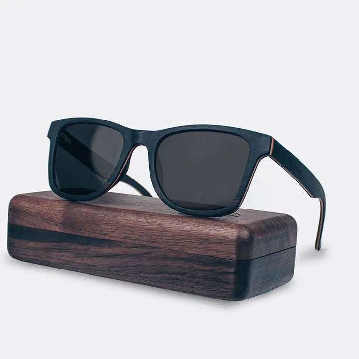 Men's Sunglasses - Walnut Wayfarer- Brisa Gaia