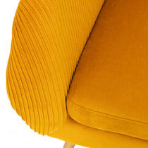 Armchair velvet in ochre