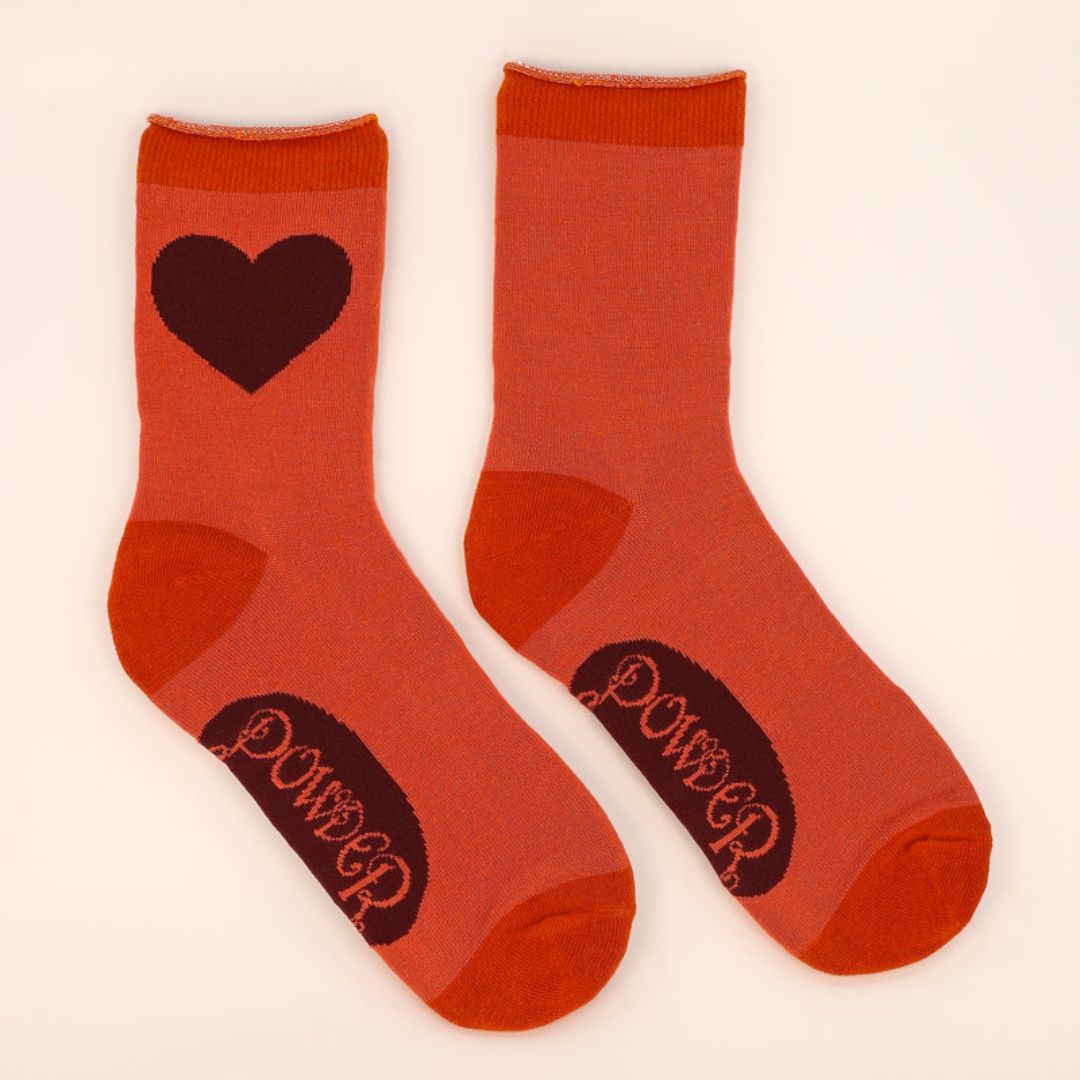 You Have My Heart Ankle Socks - Tangerine
