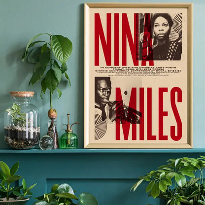 Nina Simone & Miles Davis Concert Unframed Print