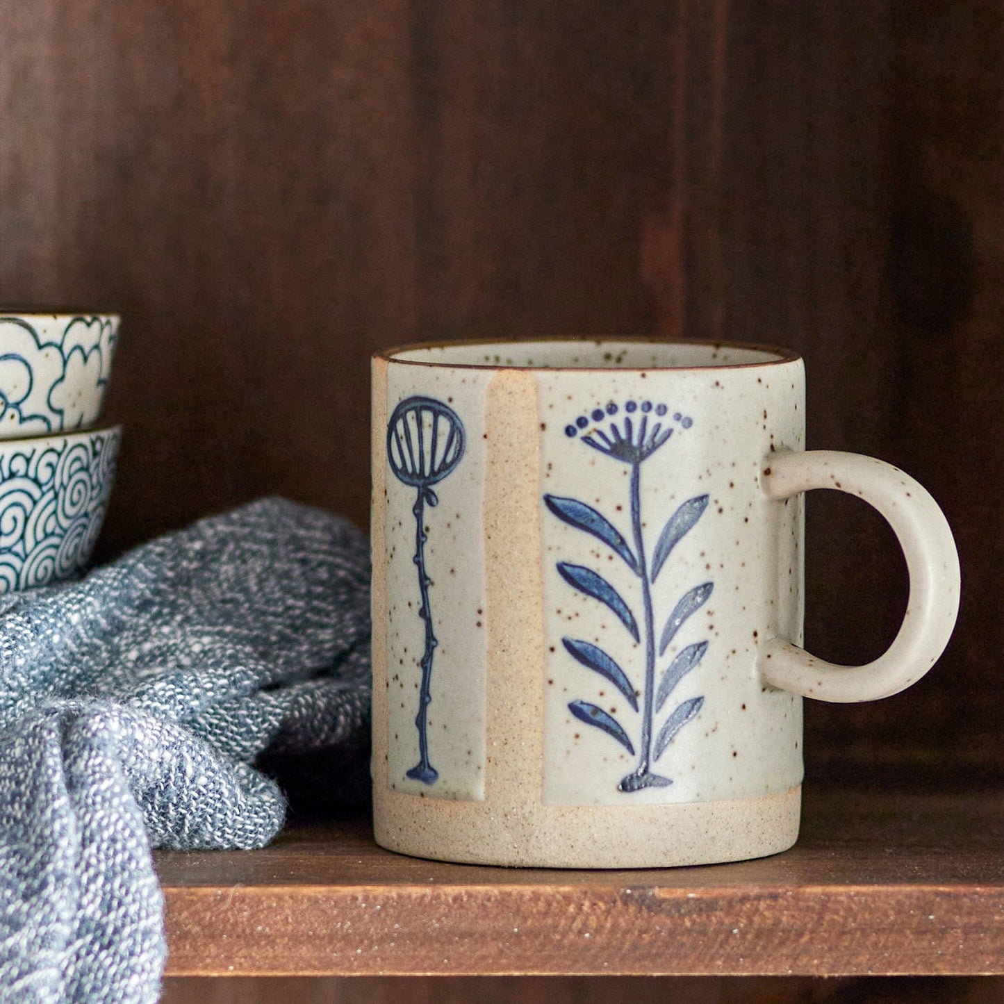 Leonie Mug, Blue, Stoneware