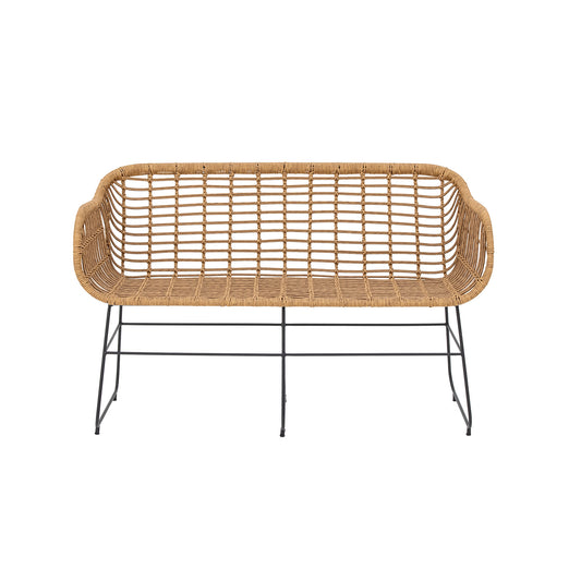A nordic look pollyrattan sofa which is equally stylish outdoors or indoors. it sits on an elegant metal leg frame