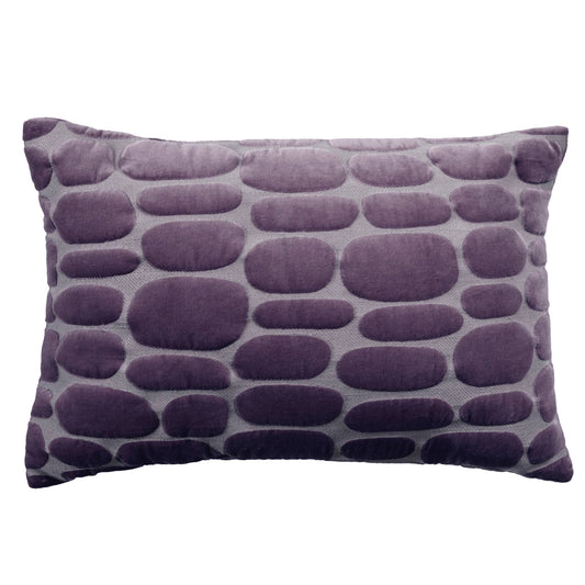 Boulder Embroidered Cushion Plum colour rectangular 40 x 60cm feather filled
