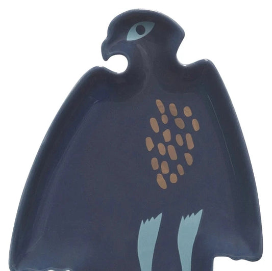 decorative dish in shape of eagle blue