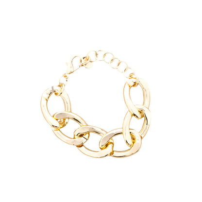chunky gold link bracelet gold colour]
