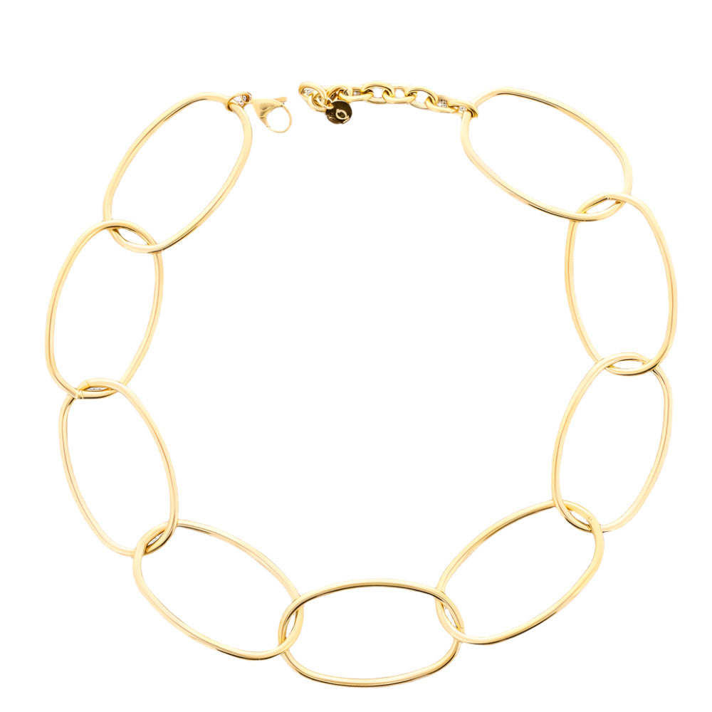 steel link necklace gold coloured links