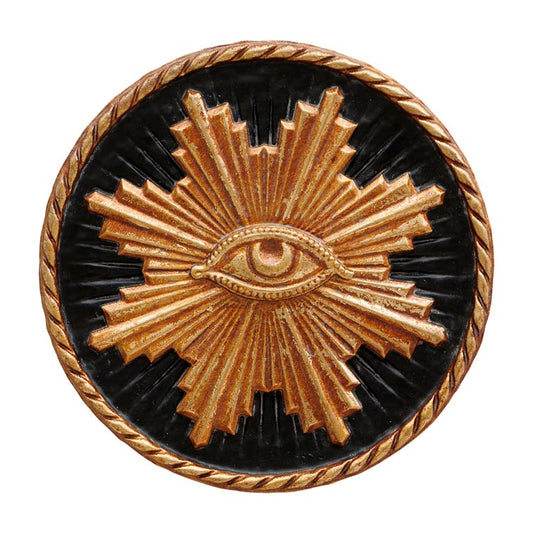 Evil eye on black wall medallion 12cm in diameter