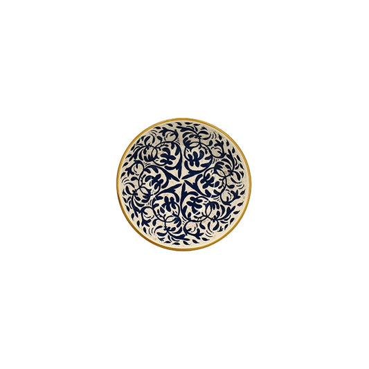 Héraclée 500ml Stoneware Bowl with Blue Decoration
