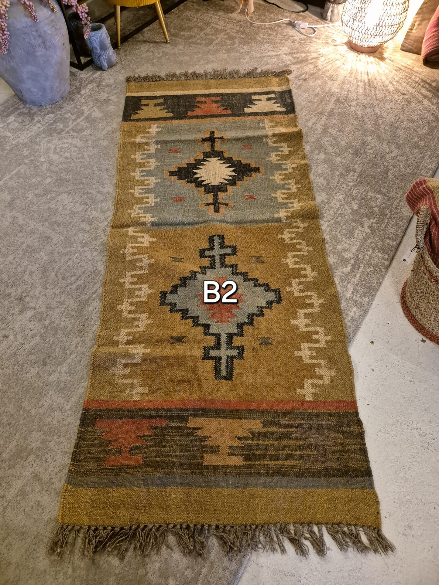 Kilim Runner Jute/wool B2 80x190cm