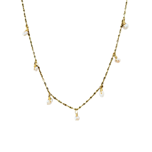necklace with hanging pearls
