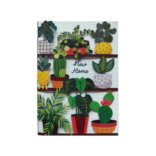 new home card with plant cut outs