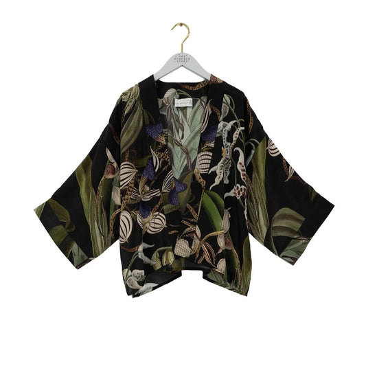 Orchid Black Crepe Kimono