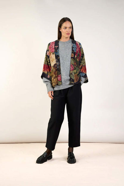 Kimono Jacket Primula black crepe - One Hundred Stars