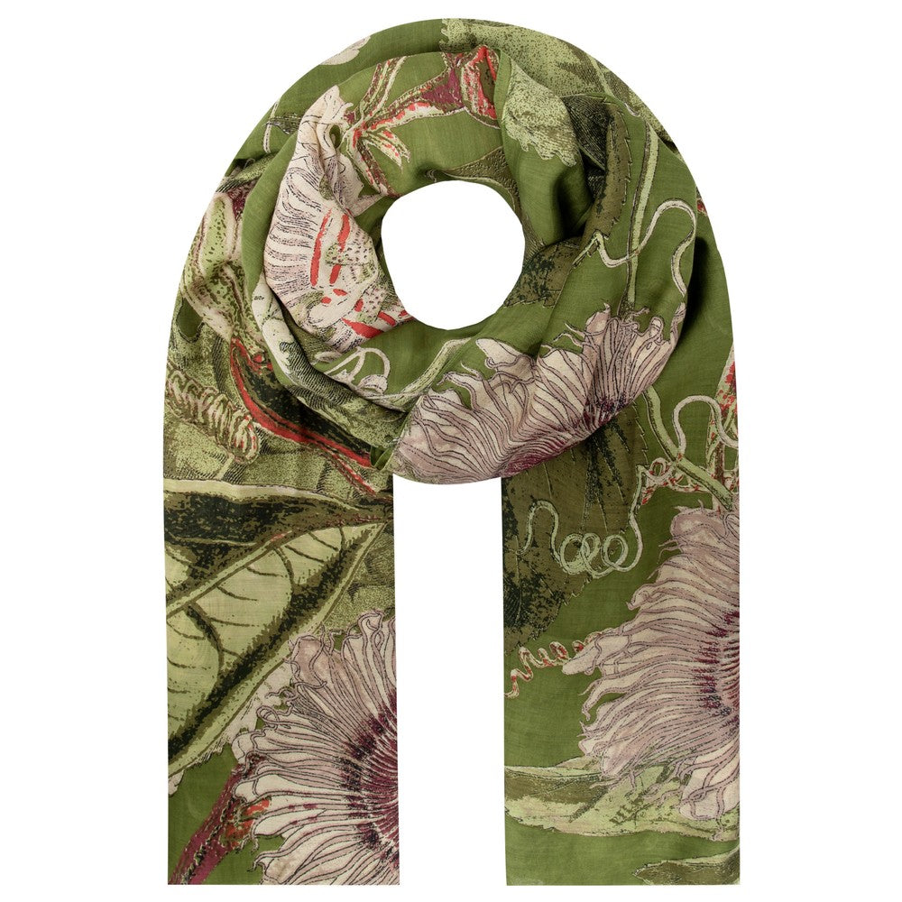 Scarf Kew Passion Flower Green - One Hundred Stars