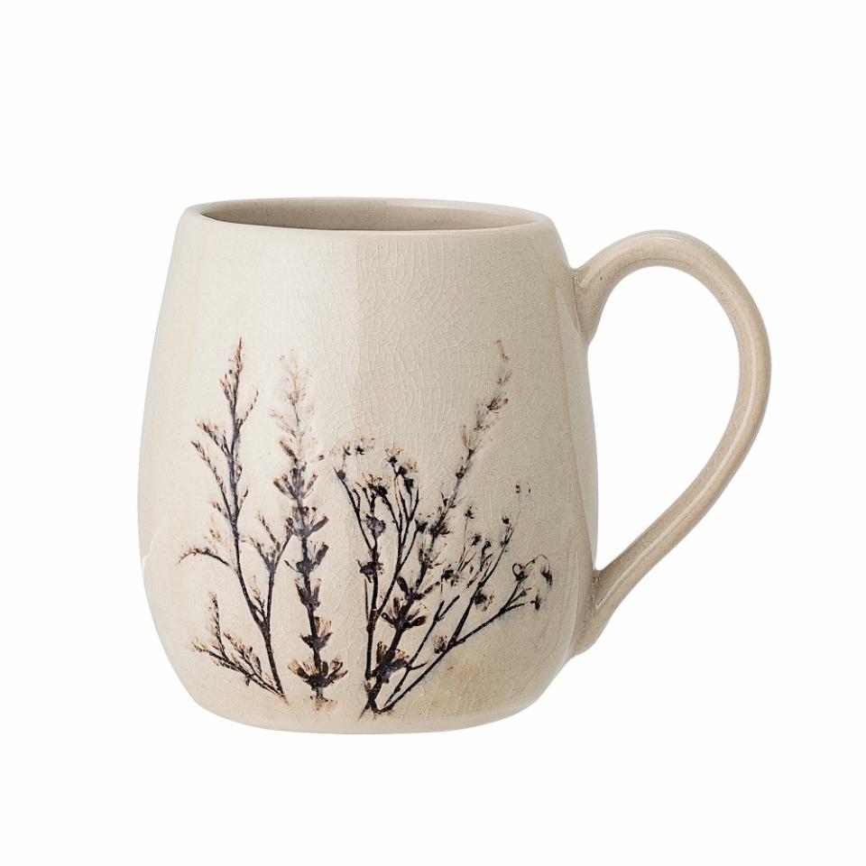 stoneware mug with flower motif